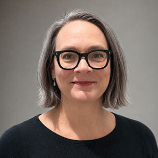 Smiling woman wearing glasses
